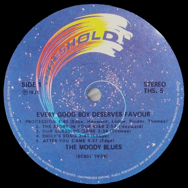 The Moody Blues : Every Good Boy Deserves Favour (LP, Album, Gat)
