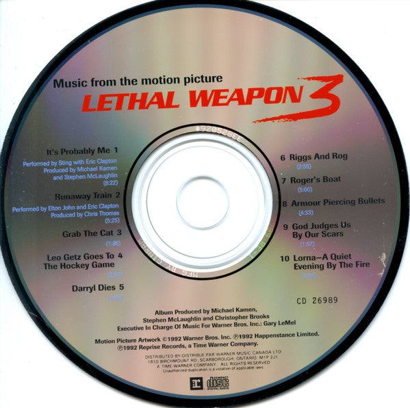 Various, Michael Kamen : Music From The Motion Picture Lethal Weapon 3 (CD, Album)