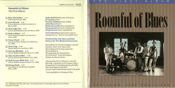 Roomful Of Blues Featuring Duke Robillard : The First Album (CD, Album)