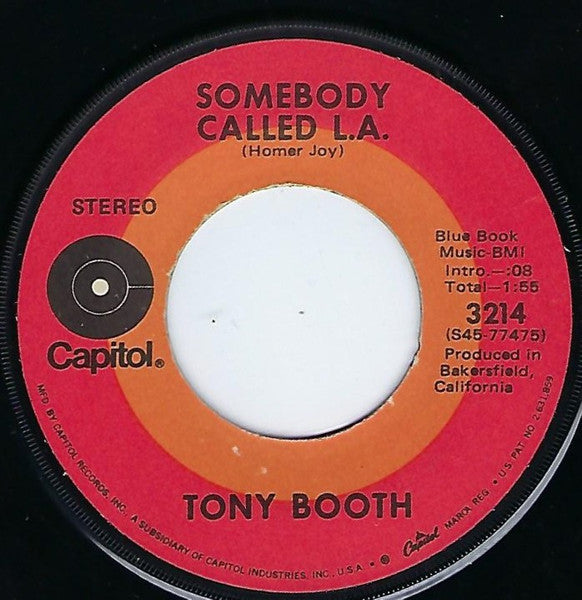 Tony Booth : Cinderella / Somebody Called L.A. (7")