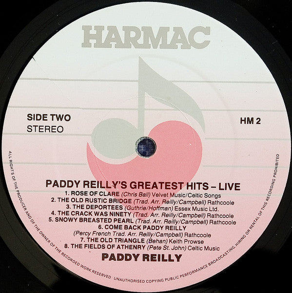 Paddy Reilly : Paddy Reilly's Greatest Hits - Live (LP, Album)