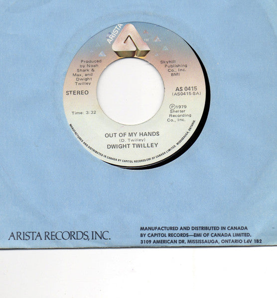Dwight Twilley : Out Of My Hands (7", Single)