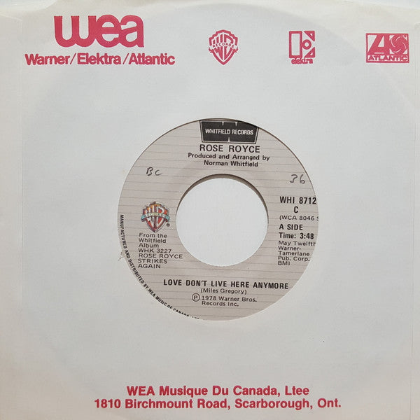 Rose Royce : Love Don't Live Here Anymore (7", Single)