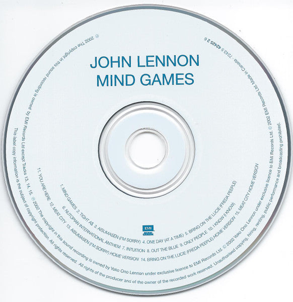 John Lennon : Mind Games (CD, Album, RM)