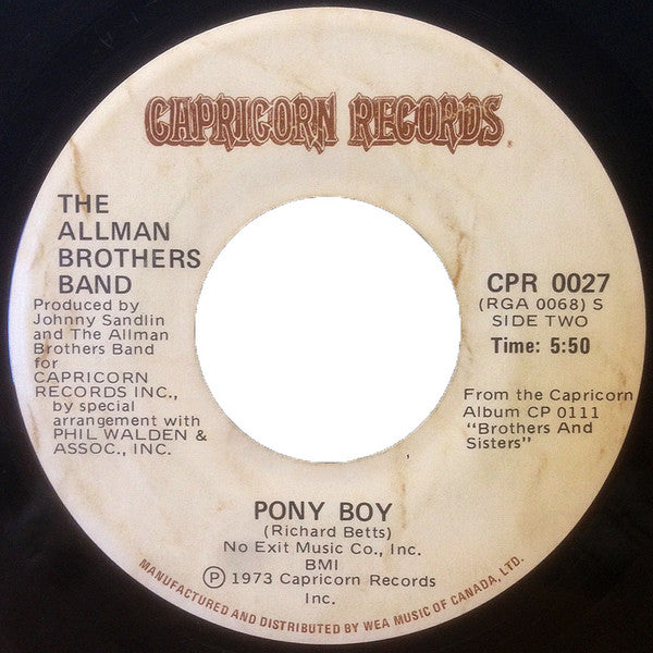 The Allman Brothers Band : Ramblin Man (7", Single)