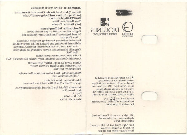 Aerosmith : Done With Mirrors (Cass, Album, Dol)