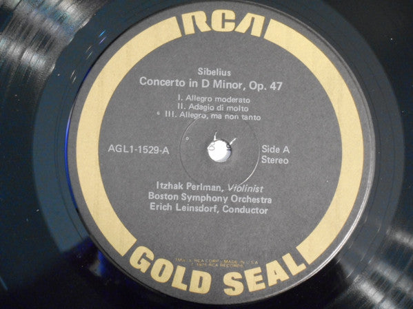 Itzhak Perlman, Jean Sibelius, Sergei Prokofiev, Erich Leinsdorf, Boston Symphony Orchestra : Sibelius Violin Concerto / Prokofieff Violin Concerto No. 2 (LP, RE, RM)