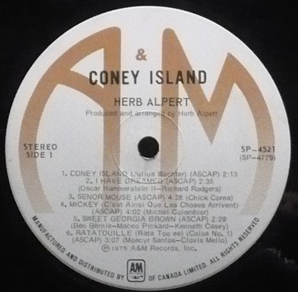Herb Alpert & The Tijuana Brass : Coney Island (LP, Album)