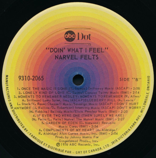 Narvel Felts : Doin' What I Feel (LP)