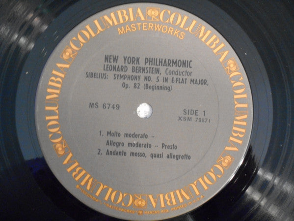 Jean Sibelius, Leonard Bernstein, New York Philharmonic : Symphony No. 5 / Pohjola's Daughter (LP, Album, RP)