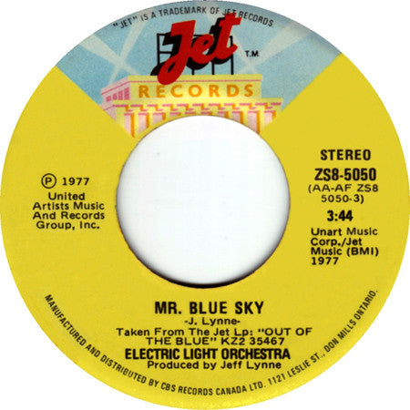Electric Light Orchestra : Mr. Blue Sky (7", Single)
