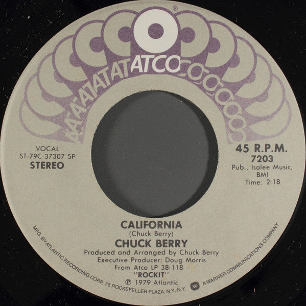 Chuck Berry : Oh What A Thrill / California (7", Single)