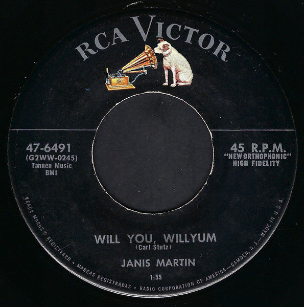 Janis Martin (2) : Drugstore Rock And Roll / Will You, Willyum (7")