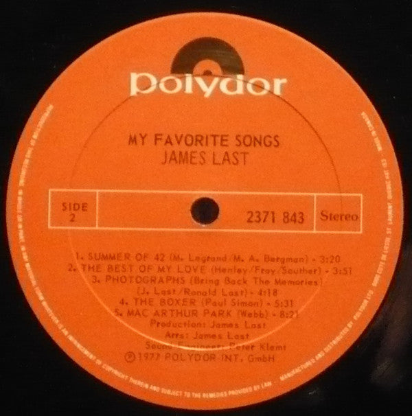 James Last : My Favorite Songs (LP, Comp)