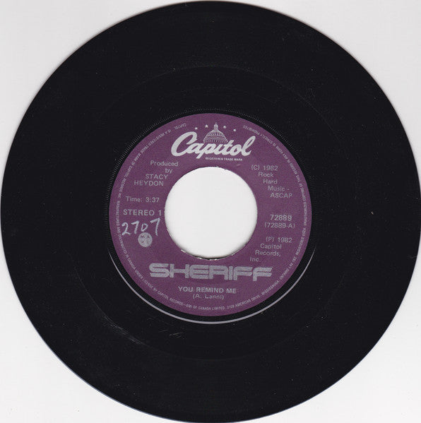 Sheriff (3) : You Remind Me. (7", Single)