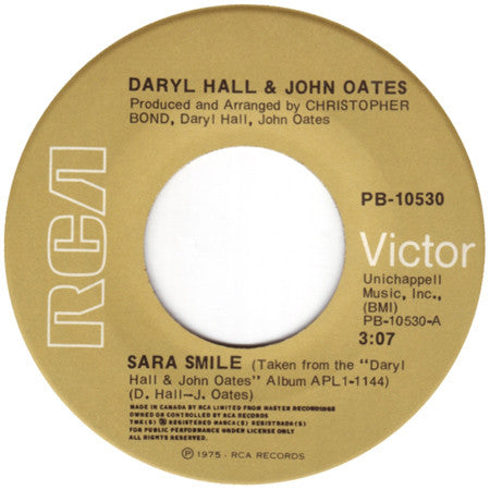 Daryl Hall & John Oates : Sara Smile (7", Single)