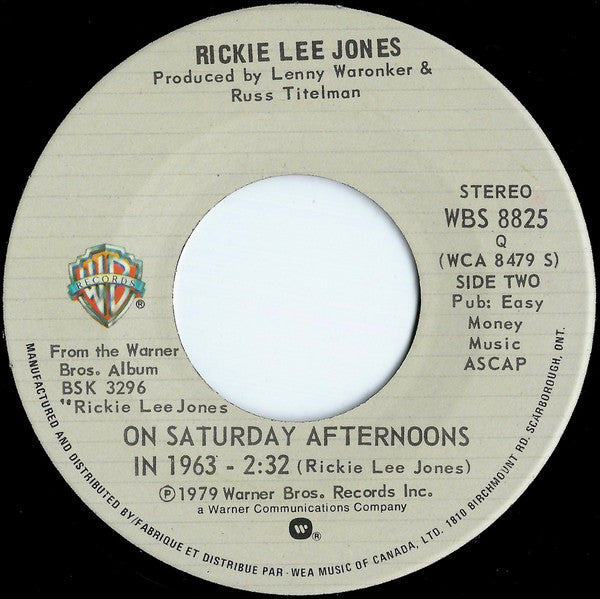 Rickie Lee Jones : Chuck E.'s In Love (7", Single)