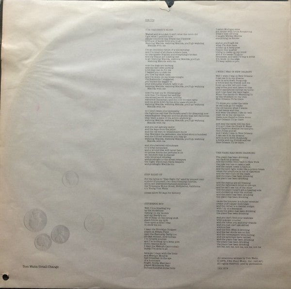 Tom Waits : Small Change (LP, Album)