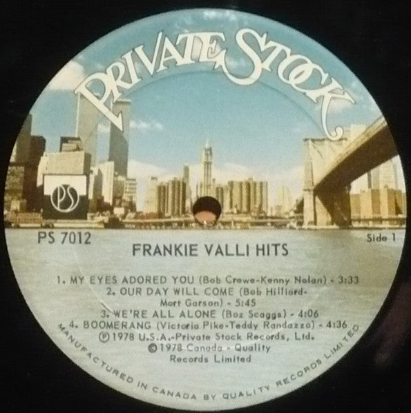 Frankie Valli : Hits (LP, Comp, Ltd)