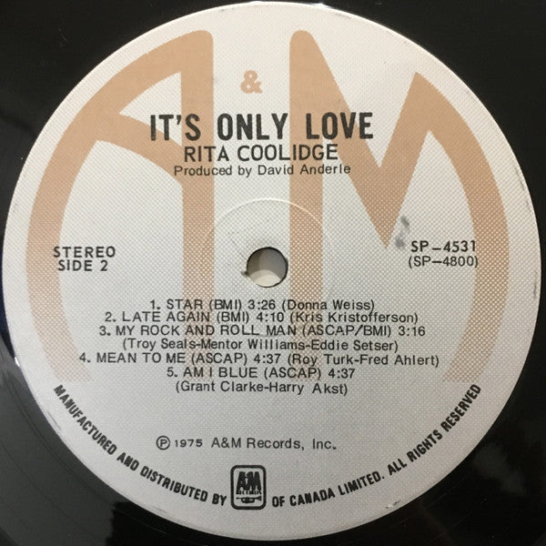 Rita Coolidge : It's Only Love (LP, Album)