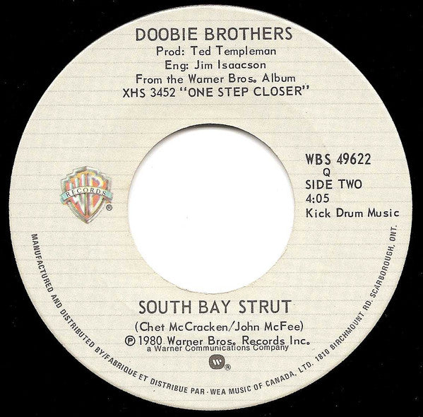 The Doobie Brothers : One Step Closer (7", Single)