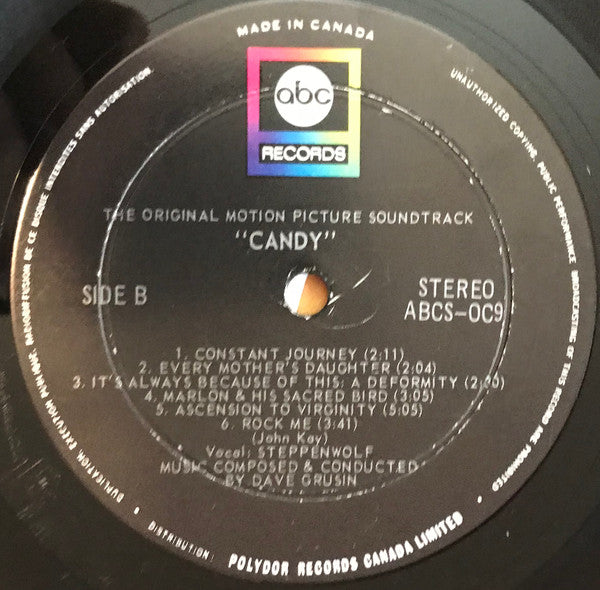 The Byrds And Steppenwolf Music Composed & Conducted By Dave Grusin : Candy (The Original Motion Picture Soundtrack) (LP)