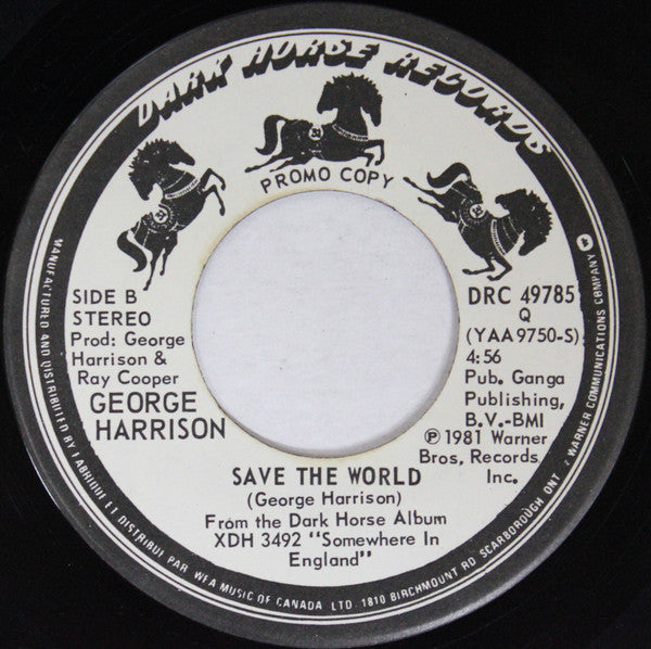 George Harrison : Teardrops (7", Promo)