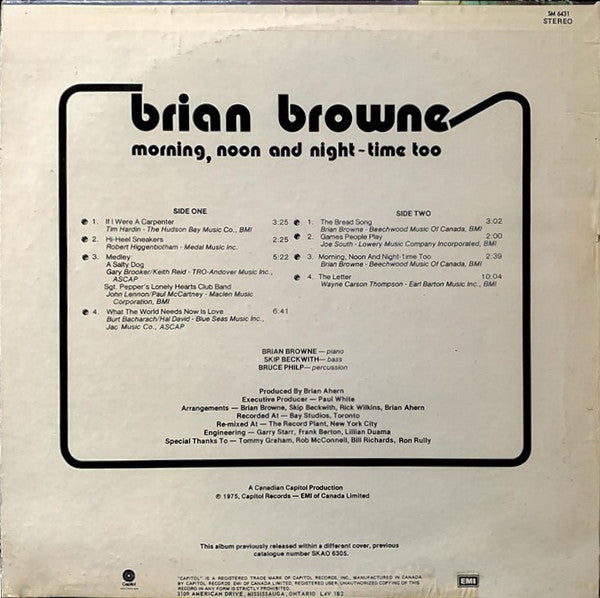 Brian Browne : Morning, Noon And Night-time Too (LP, Album, RE)