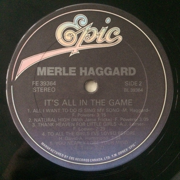 Merle Haggard : It's All In The Game (LP, Album)
