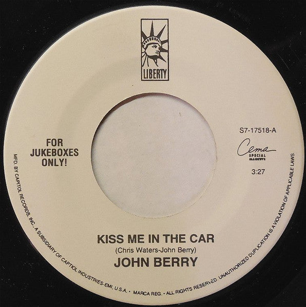 John Berry (8) : Kiss Me In The Car / More Than Just A Little (7", Single, Jukebox)