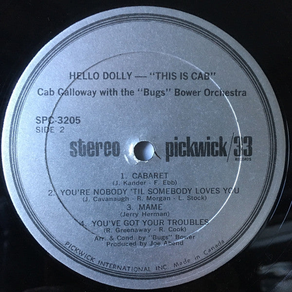 Cab Calloway : Hello Dolly, This Is Cab! (LP, Album, Comp)