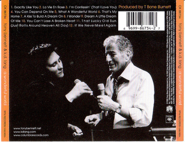 Tony Bennett & k.d. lang : A Wonderful World (CD, Album)