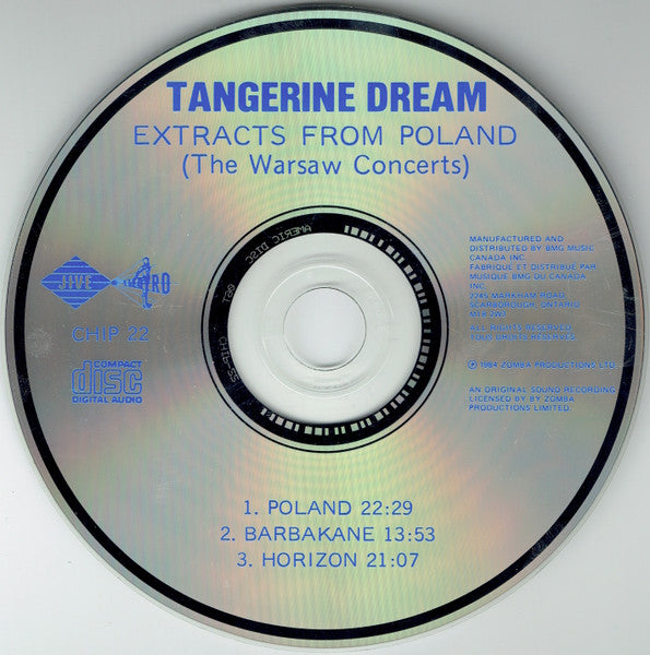 Tangerine Dream : Extracts From Poland (The Warsaw Concert) (CD, Album, RE)