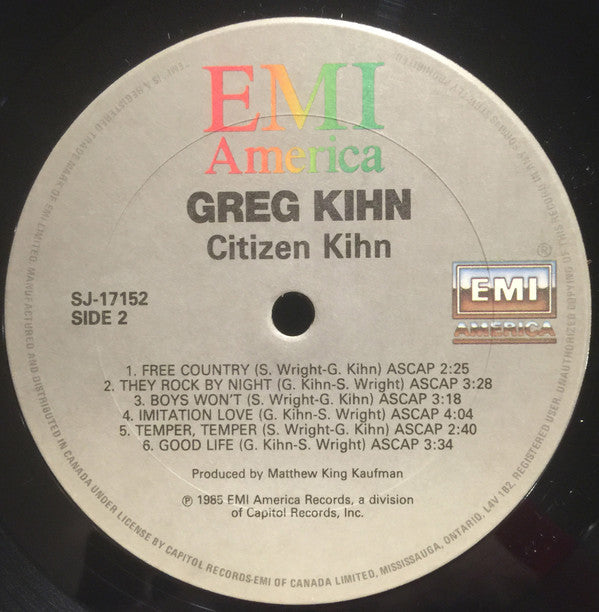 Greg Kihn : Citizen Kihn (LP, Album)