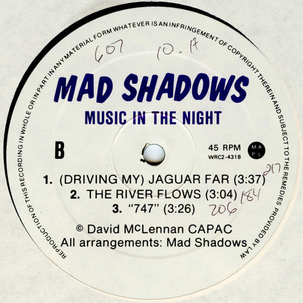 Mad Shadows (2) : Music In The Night (12", EP)