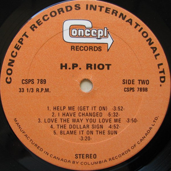 H.P. Riot : H. P. Riot (LP, Album, Gat)
