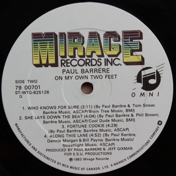 Paul Barrere : On My Own Two Feet (LP, Album)