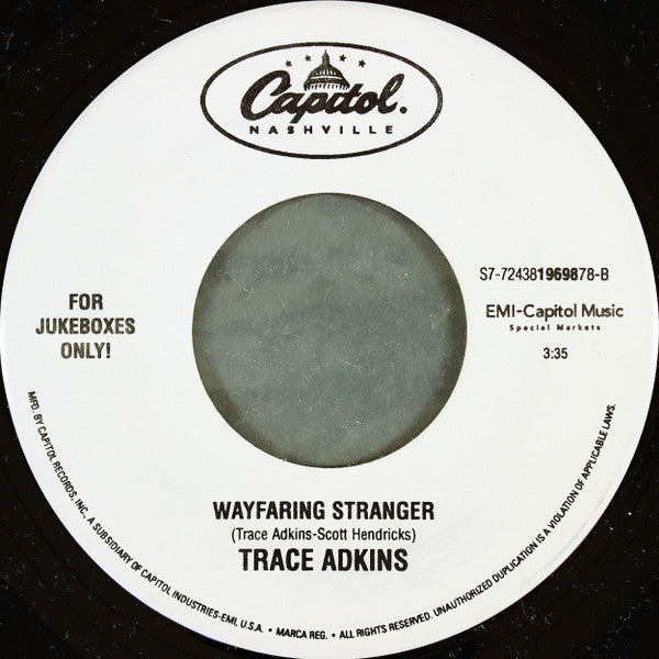 Trace Adkins : The Rest Of Mine (7", Jukebox)