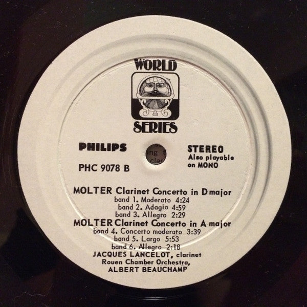 Orchestre De Chambre De Rouen, Jacques Lancelot : The Virtuoso Clarinet; Concertos by Stamitz Molter Pokorny (LP)
