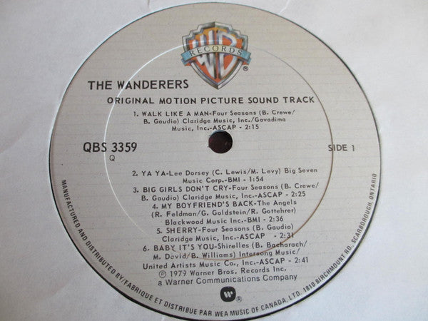 Various : The Wanderers - Original Motion Picture Soundtrack (LP, Comp)