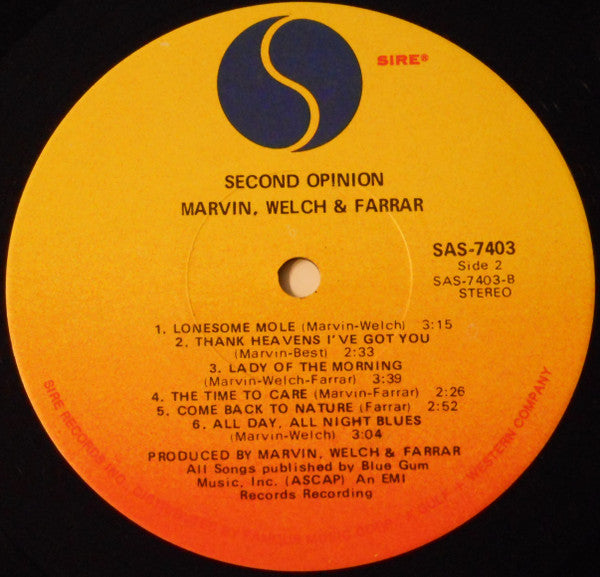 Marvin, Welch & Farrar : Second Opinion (LP, Album)