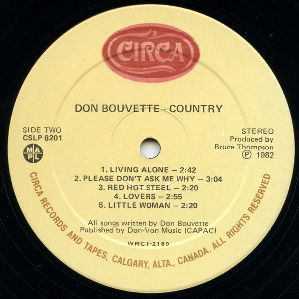Don Bouvette : Country (LP, Album)