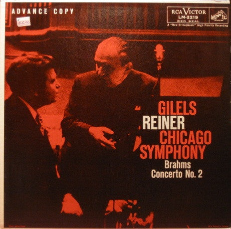 Johannes Brahms - Emil Gilels, Fritz Reiner, Chicago Symphony Orchestra : Brahms Concerto No. 2 (LP, Album, Mono, Promo)