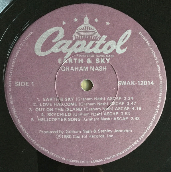 Graham Nash : Earth & Sky (LP, Album, Gat)