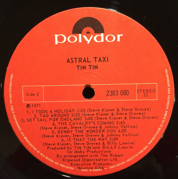 Tin Tin (5) : Astral Taxi (LP, Album, Gat)