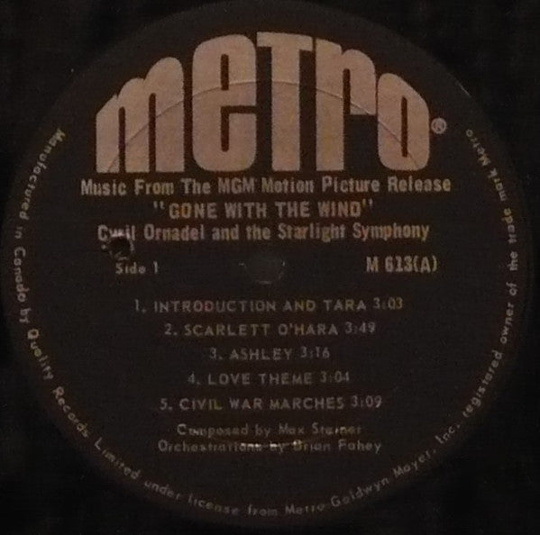 Cyril Ornadel And The Starlight Orchestra : Music From The MGM Motion Picture Release "Gone With The Wind" (LP, Mono)