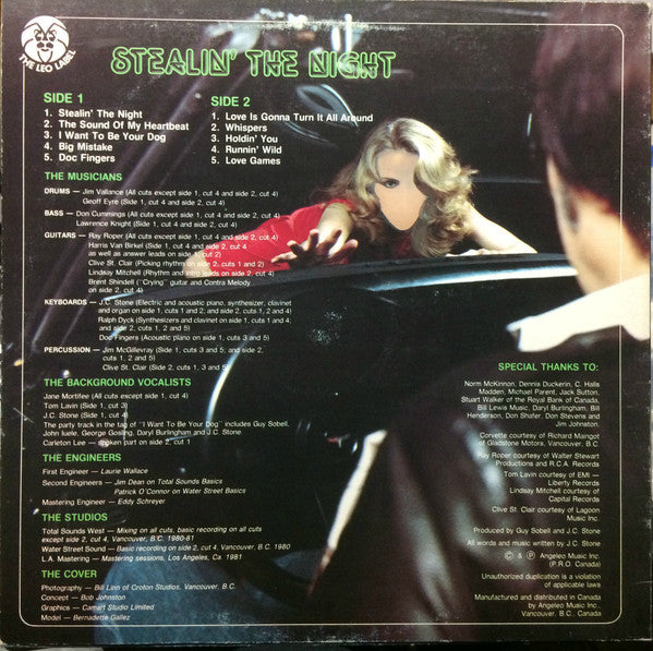 J.C. Stone : Stealin' The Night (LP, Album)