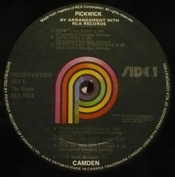 The Kinks : Preservation Act 1 (LP, Album, RE)