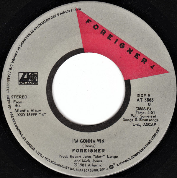 Foreigner : Waiting For A Girl Like You (7", Single)