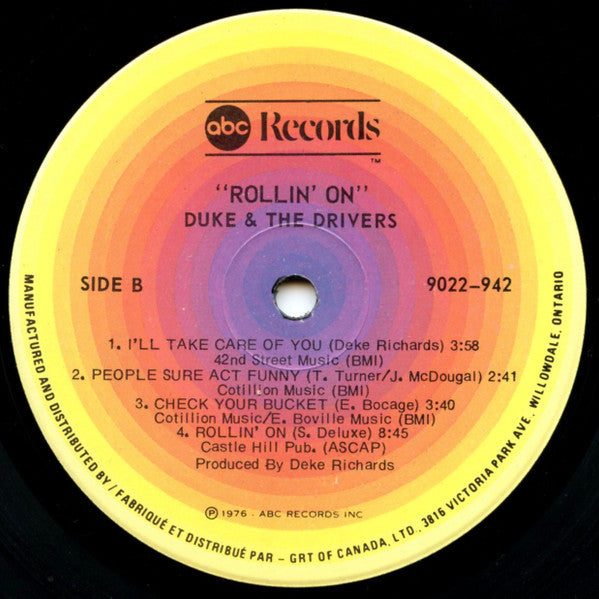 Duke & The Drivers : Rollin' On (LP, Album)